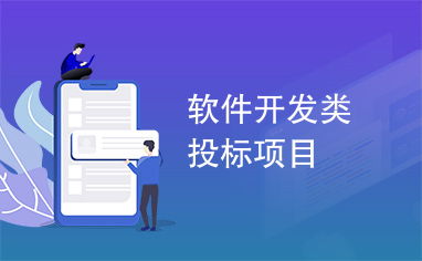 軟件開發(fā)類投標(biāo)項(xiàng)目